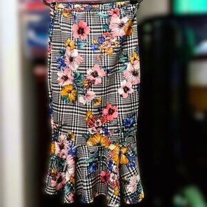 New Elegant & Feminine Fitted Ruffle Midi Pencil Skirt Made in Canada